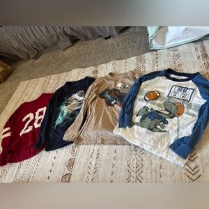 GAP/Childrens Place Kids Long Sleeve Graphic Tees - Red, Navy, Tan, Blue